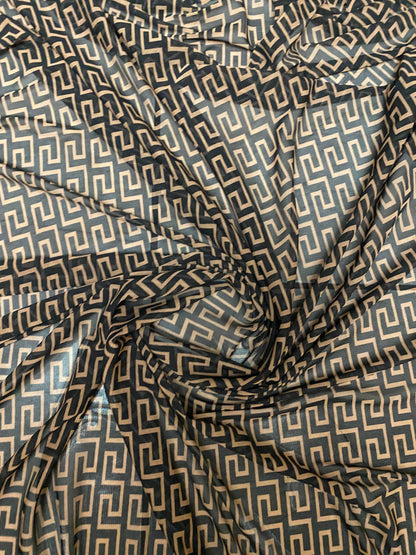 Brand Golden geometric design print on great quality of power mesh 4-way stretch 58/60” Sold by the YD. Ships worldwide from Los Angeles CA