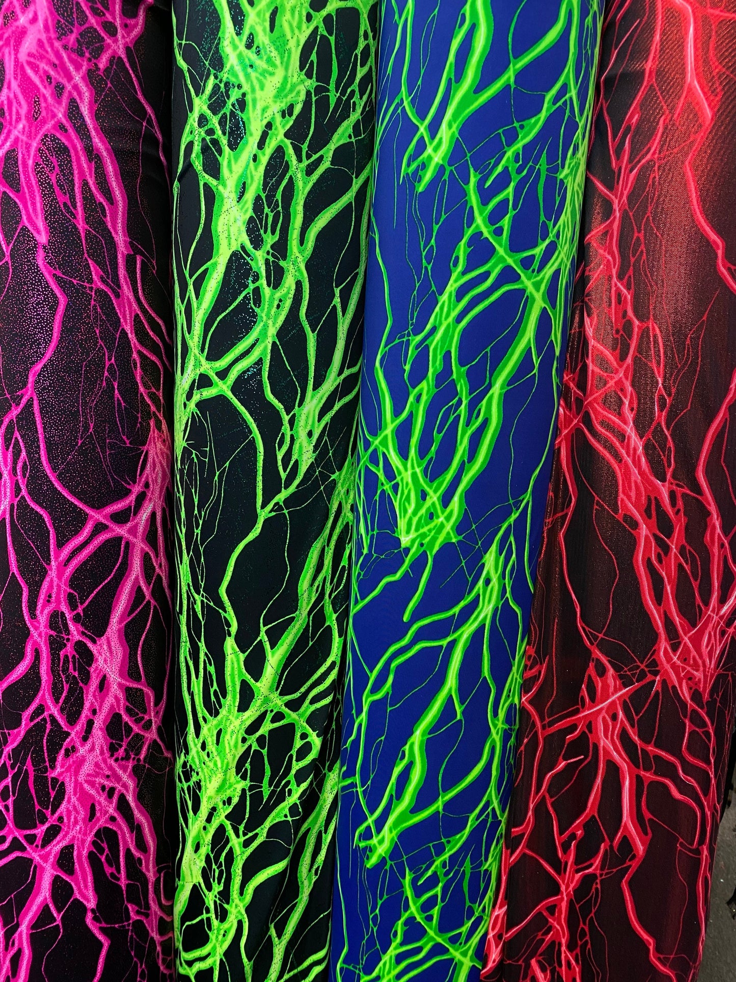 Thunder design print on great quality of nylon spandex 4-way spandex 4-way stretch 58/60” Sold by the YD. Ships worldwide from Los Angeles C