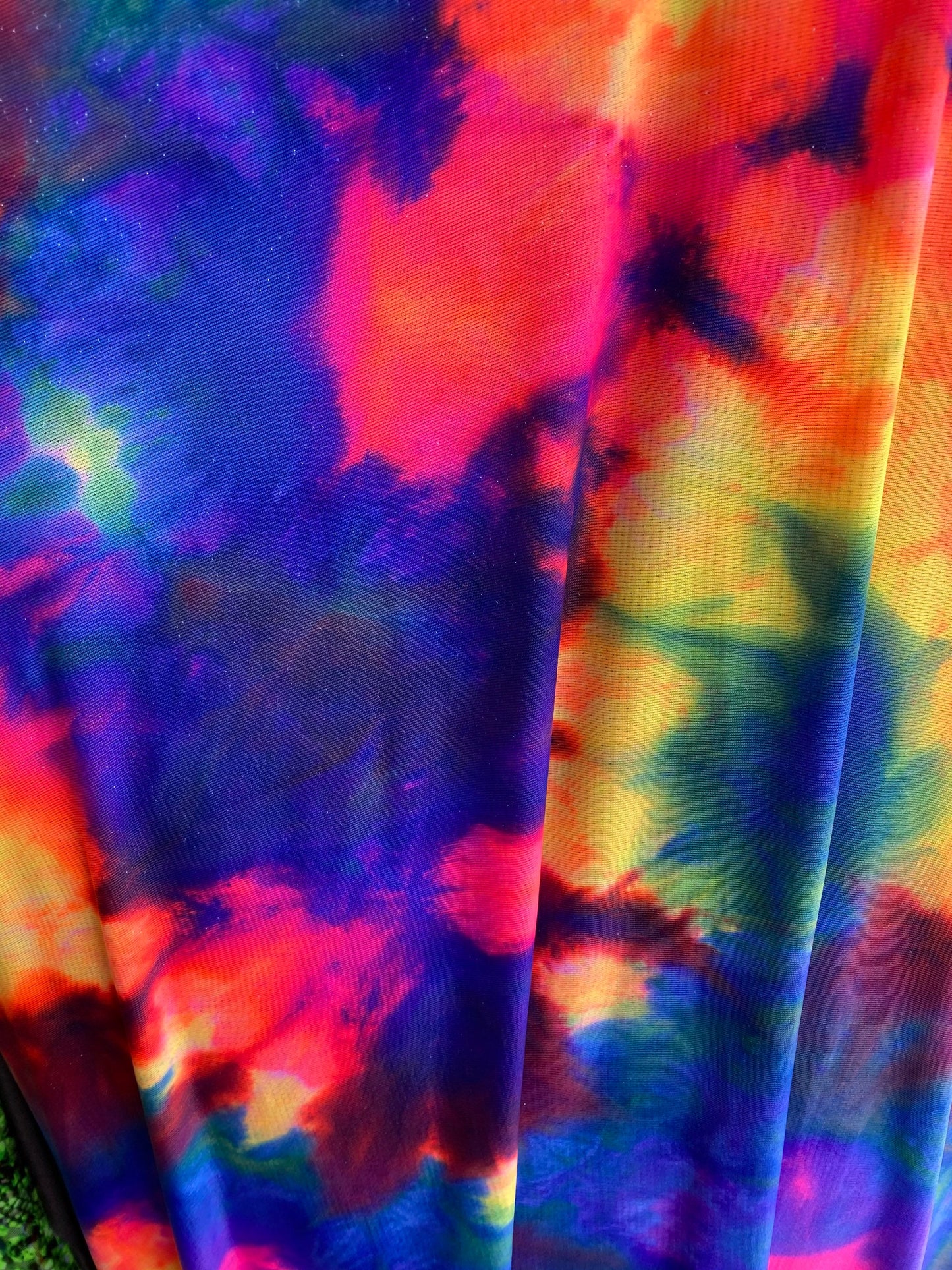 New tie dye print on poly spandex with lurex medium weight 4-way stretch 58/60” Sold by the YD. Ships worldwide from Los Angeles California