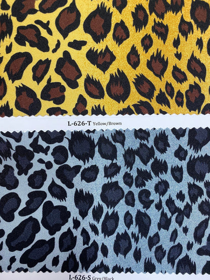 New Exotic cheetah design print ok best quality of nylon spandex 4-way stretch 58/60” Sold by the YD. Ships Worldwide from Los Angeles CA.