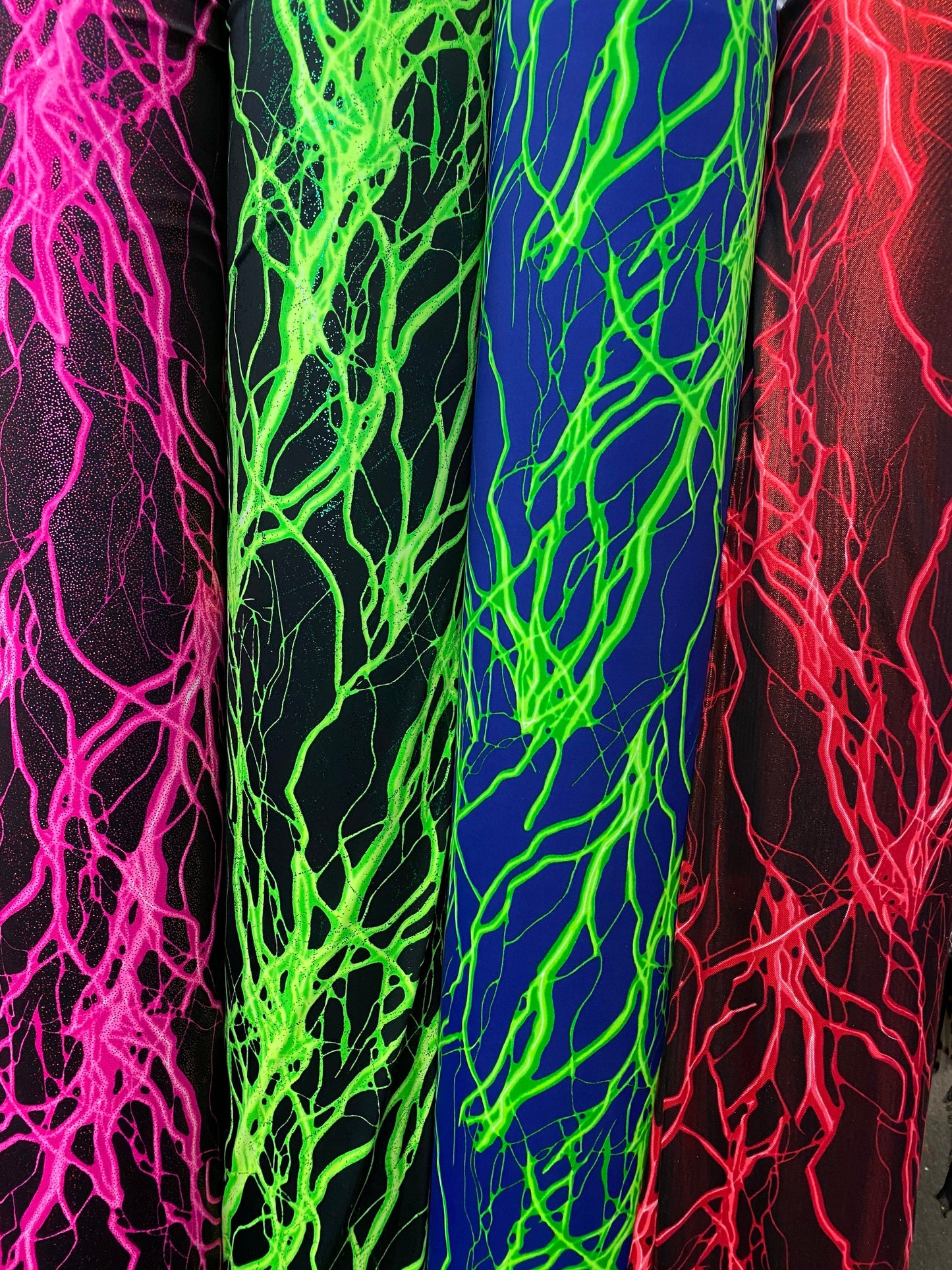 Thunder design print on great quality of nylon spandex 4-way spandex 4-way stretch 58/60” Sold by the YD. Ships worldwide from Los Angeles C