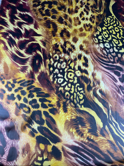 New Exotic Leopard design print on great quality of high multi chiffon non stretch 58/60” Sold by the YD. Ships worldwide from Los Angeles C