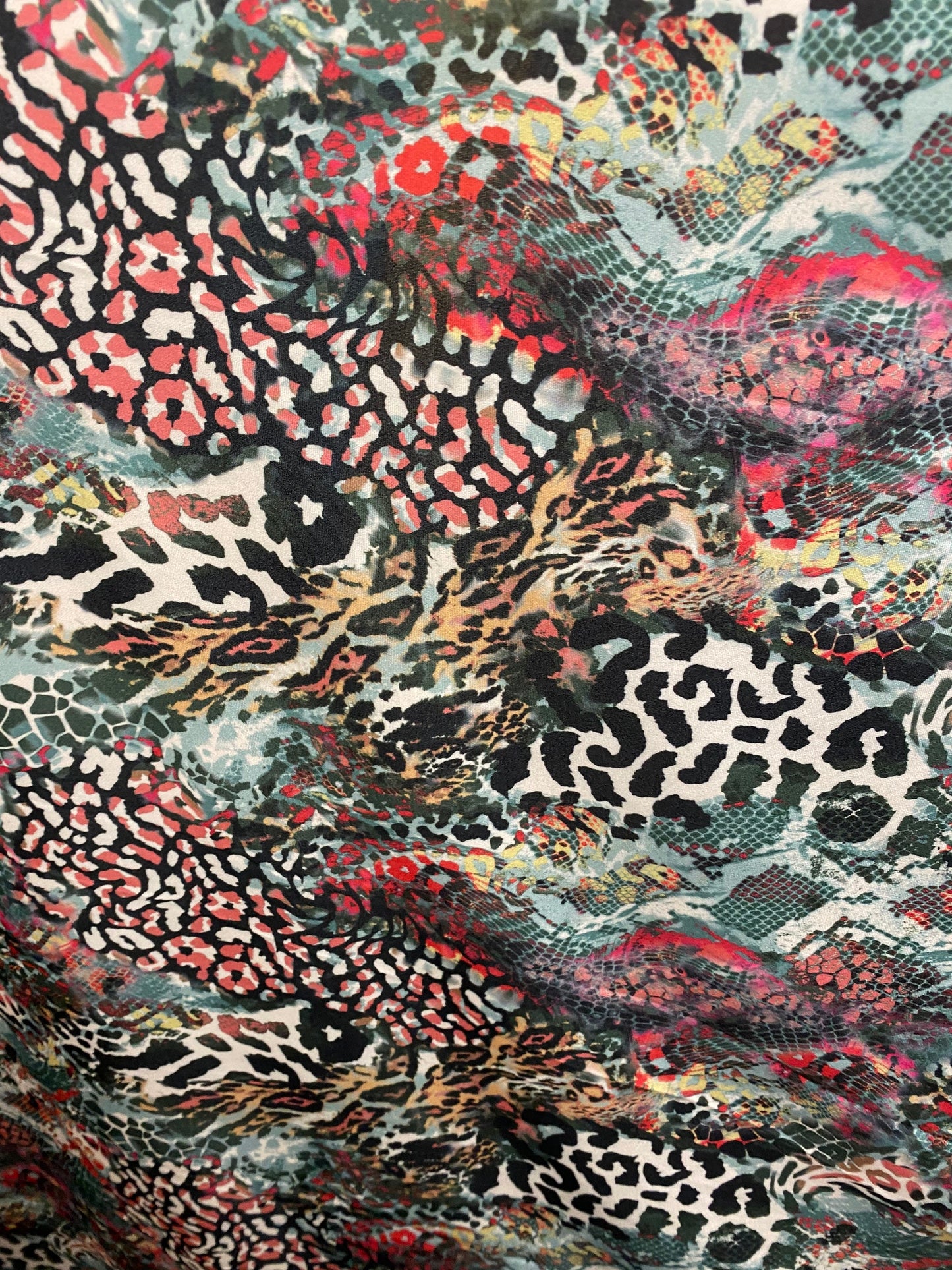 New Exotic animal print design great quality of nylon spandex 4-way stretch 58/60” Sold by the YD. Ships worldwide from Los Angeles cali.