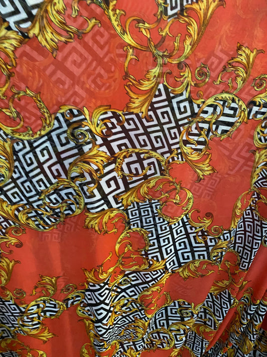 Brand fashion design print on power mesh 4-way stretch designer fabric 58/60” Sold by the YD. Ships Worldwide from Los Angeles California US