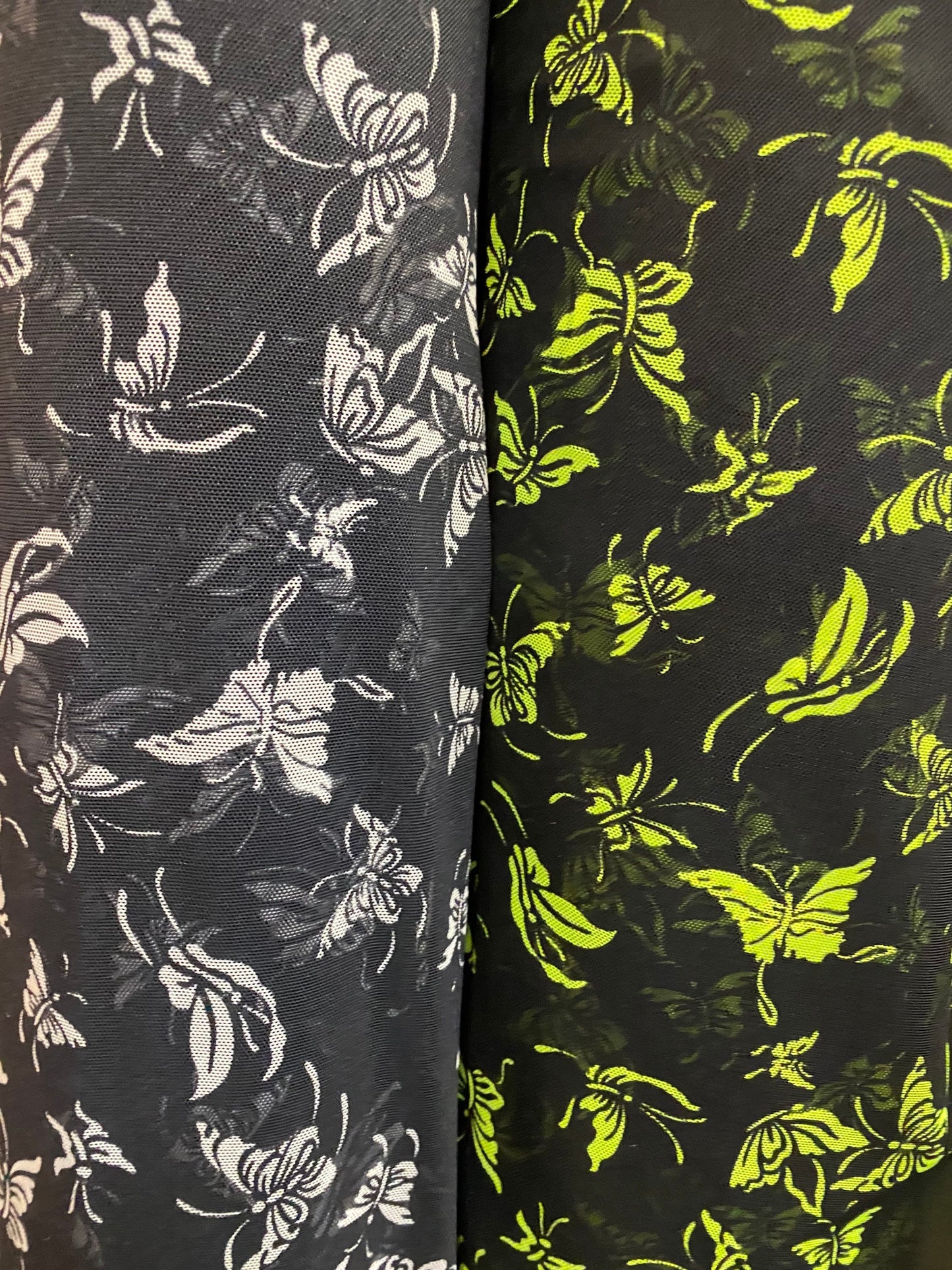 New butterfly design print on power mesh 4-way stretch 58/60” Sold by the YD. Ships Worldwide from Los Angeles California USA.