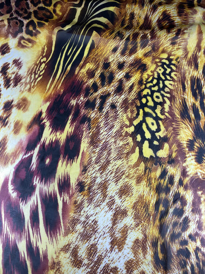 New Exotic Leopard design print on great quality of high multi chiffon non stretch 58/60” Sold by the YD. Ships worldwide from Los Angeles C