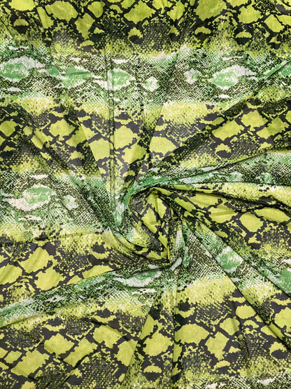 Anaconda design exotic snake print in great quality of nylon power mesh 4-way stretch 58/60” Sold by the YD. Ships Worldwide from L.A