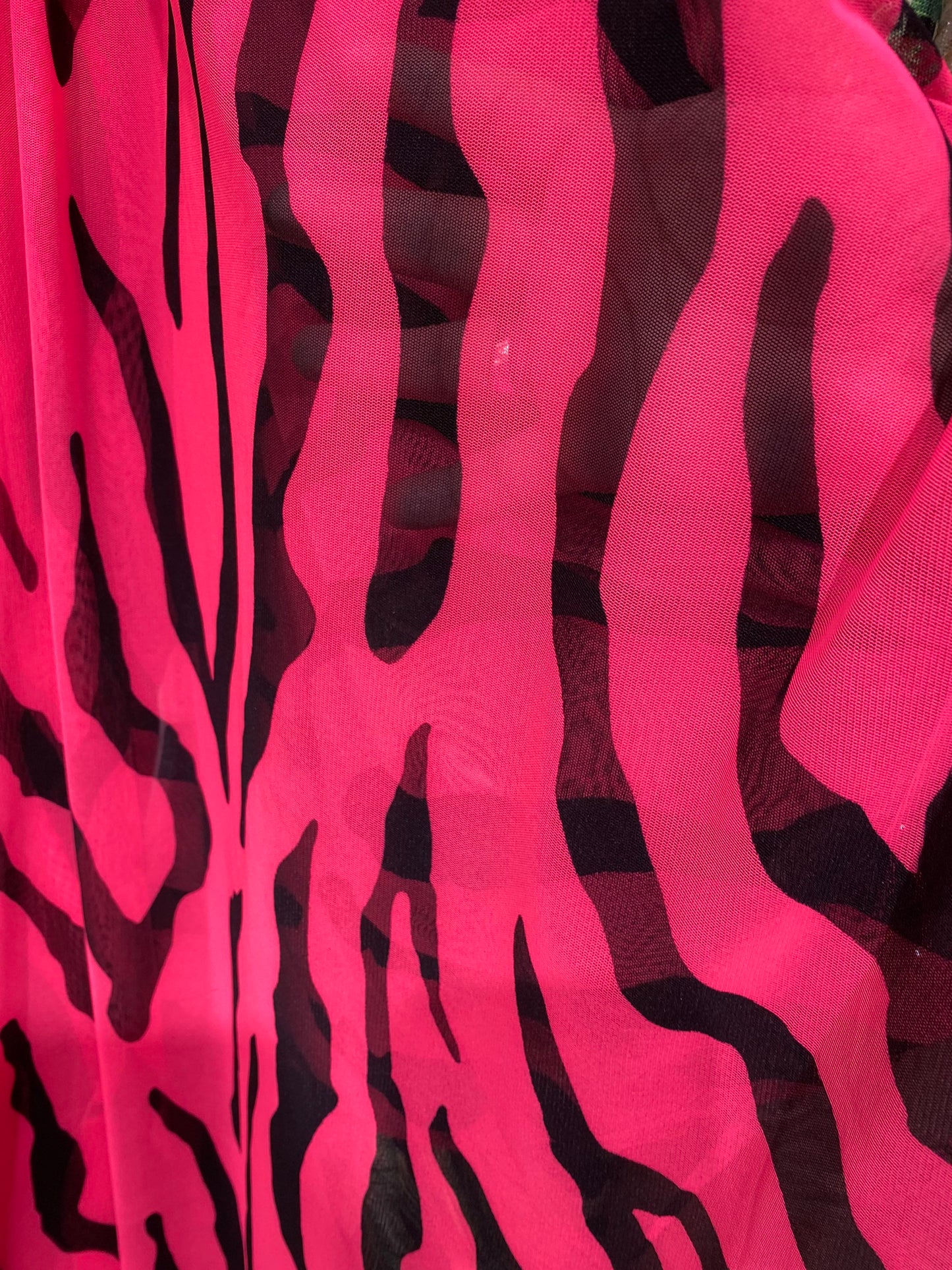 New Exotic zebra design neon colors print on great quality of power mesh 4-way stretch 58/60” Sold by the YD. Ships Worldwide from L.A CA.