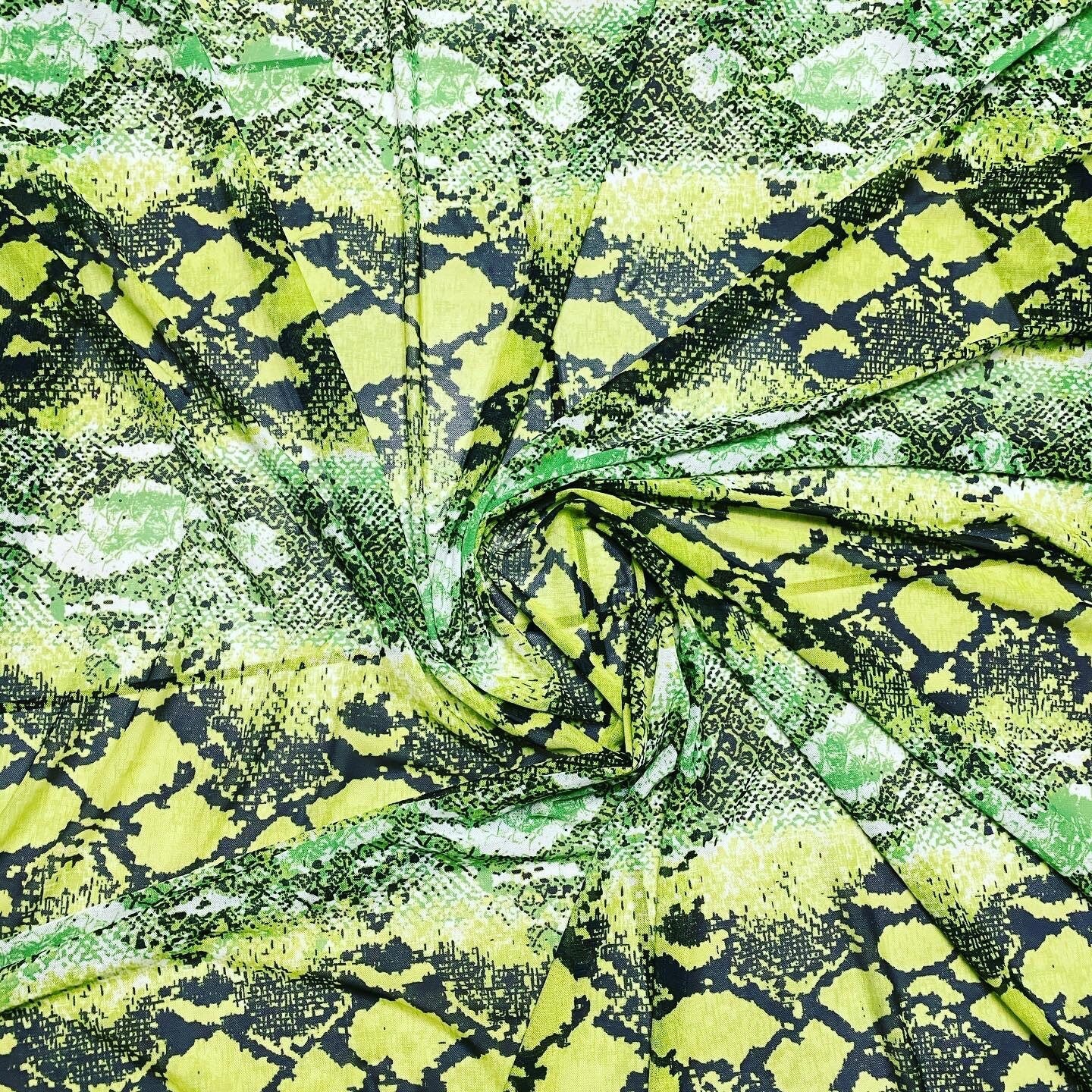 Anaconda design exotic snake print in great quality of nylon power mesh 4-way stretch 58/60” Sold by the YD. Ships Worldwide from L.A