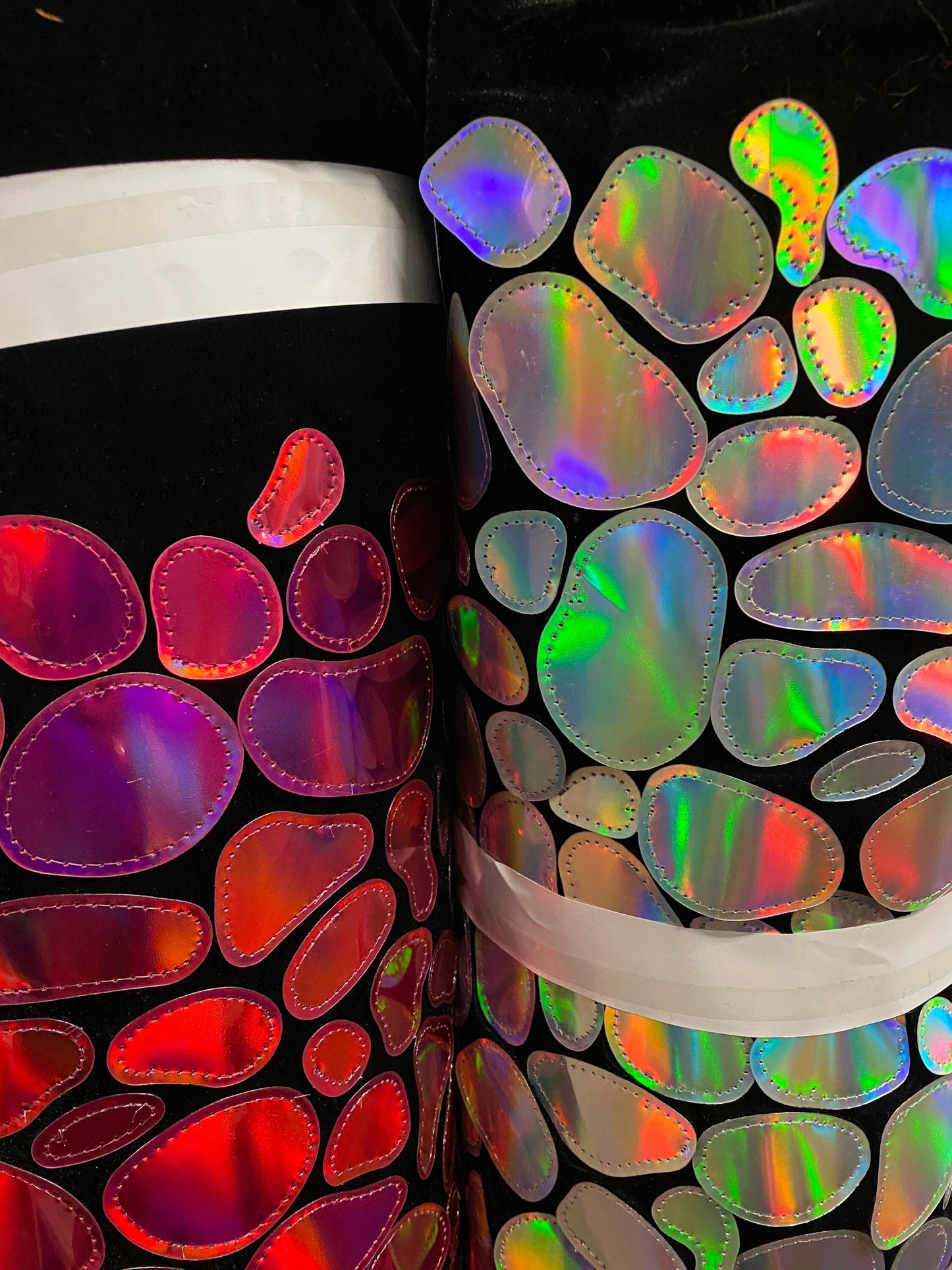 New flashback sequins jumbo size embroidered on stretch velvet 2-way 55/57” Sold by the YD. Ships Worldwide from Los Angeles California USA.