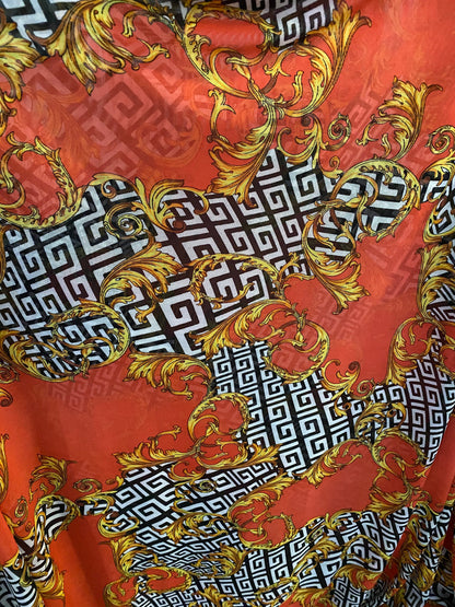 Brand fashion design print on power mesh 4-way stretch designer fabric 58/60” Sold by the YD. Ships Worldwide from Los Angeles California US