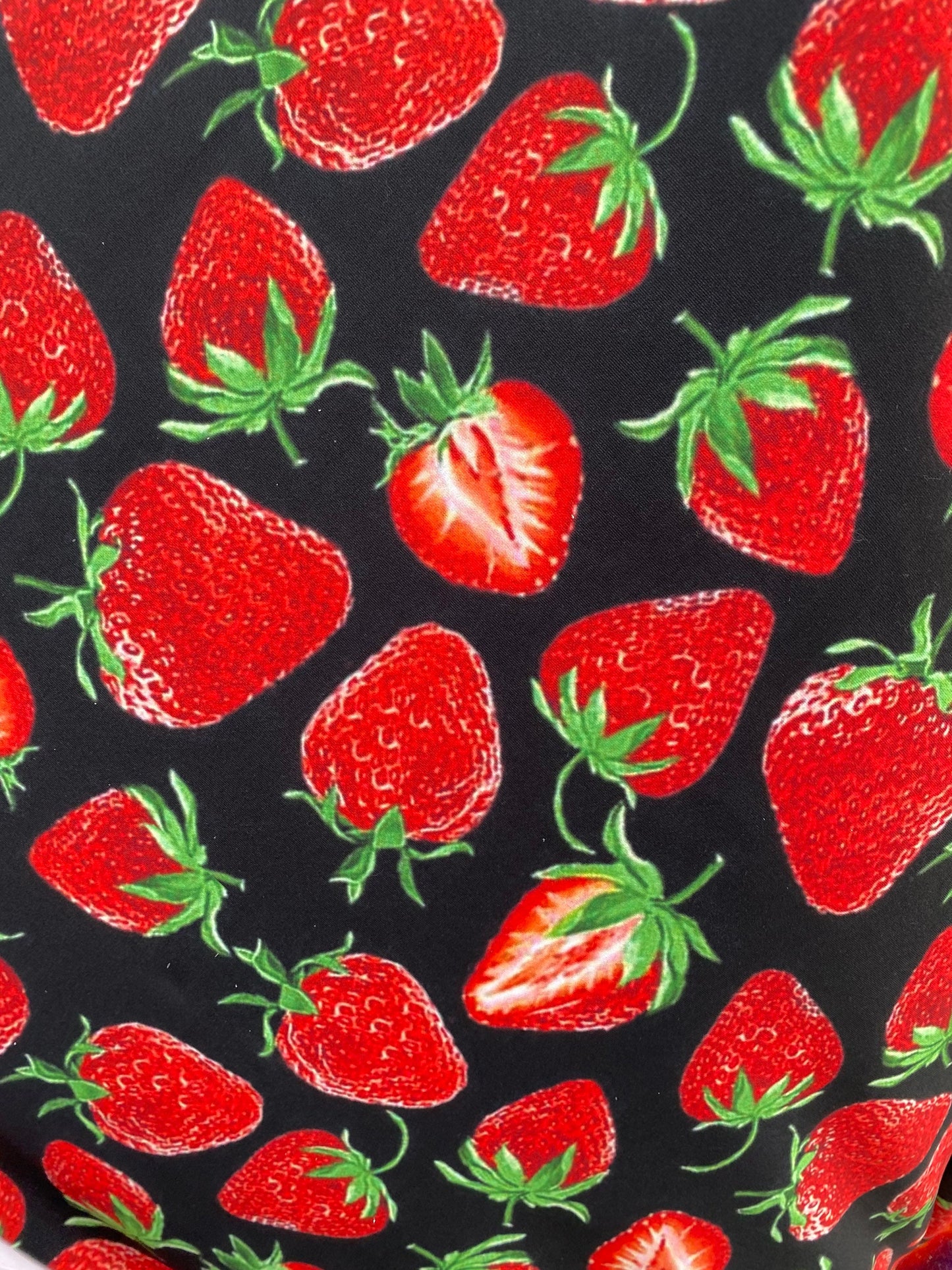 New strawberry design print on great quality of nylon spandex 4-way stretch 58/60” Sold by the YD. Ships Worldwide from Los Angeles cali