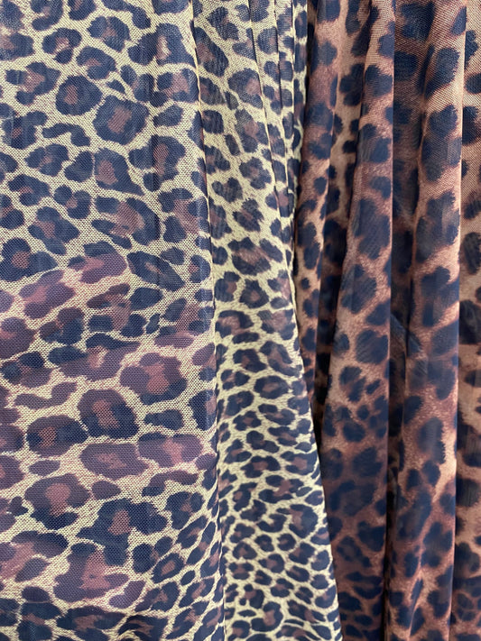 Exotic cheetah design and Exotic leopard design print on great quality of power mesh ;-way stretch 58/60” Sold by the YD. Ships Worldwide