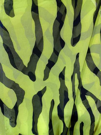 New Exotic zebra design neon colors print on great quality of power mesh 4-way stretch 58/60” Sold by the YD. Ships Worldwide from L.A CA.