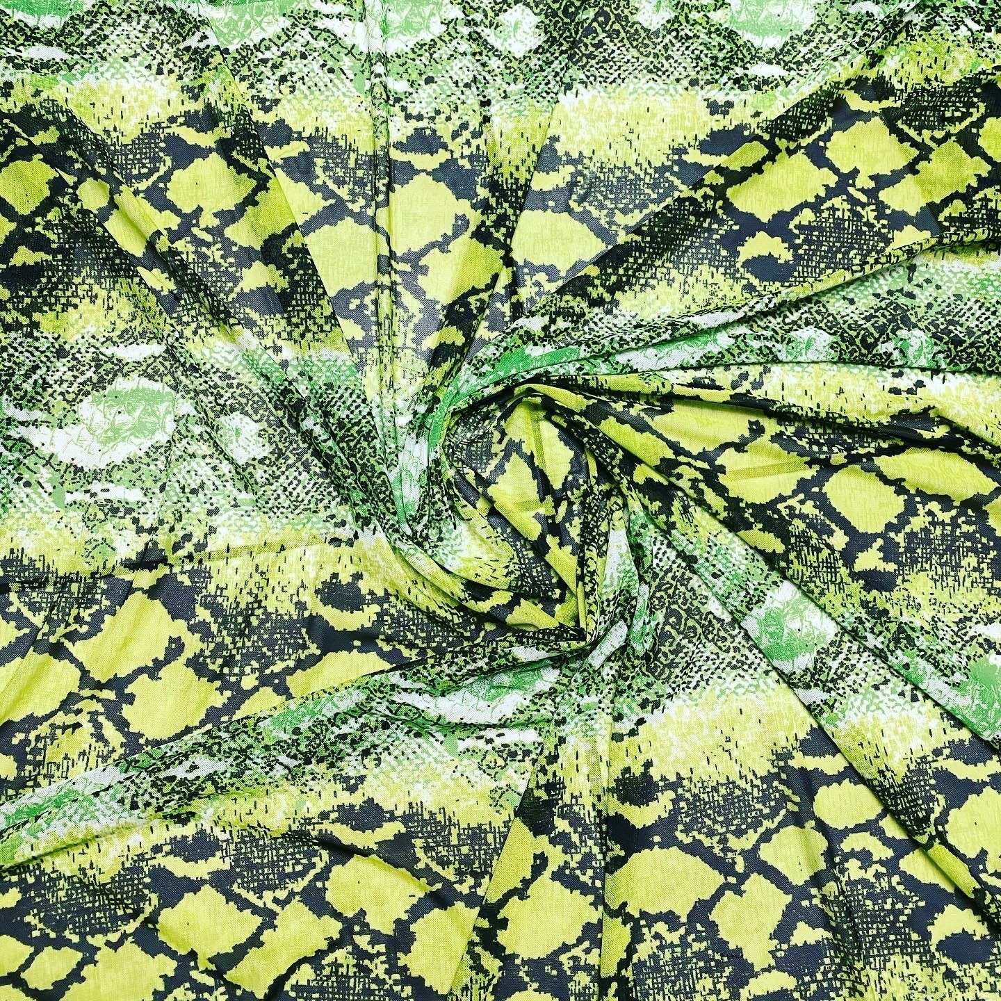 Anaconda design exotic snake print in great quality of nylon power mesh 4-way stretch 58/60” Sold by the YD. Ships Worldwide from L.A