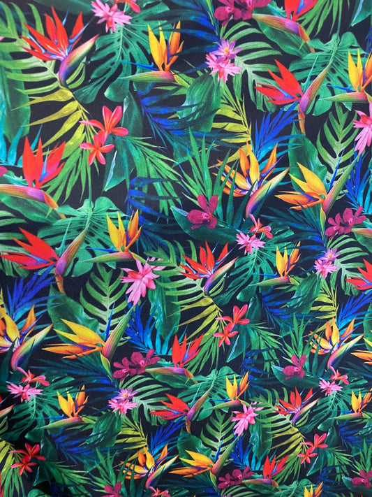 New Jennifer Design Hawaiian print on best quality of nylon spandex 4-way stretch 58/60” Sold by the YD. Ships Worldwide from Los Angeles CA