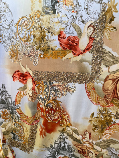 New Brand Angels design designer fabric print on poly spandex medium weight 58/60” Sold by the YD. Ship worldwide from Los Angeles