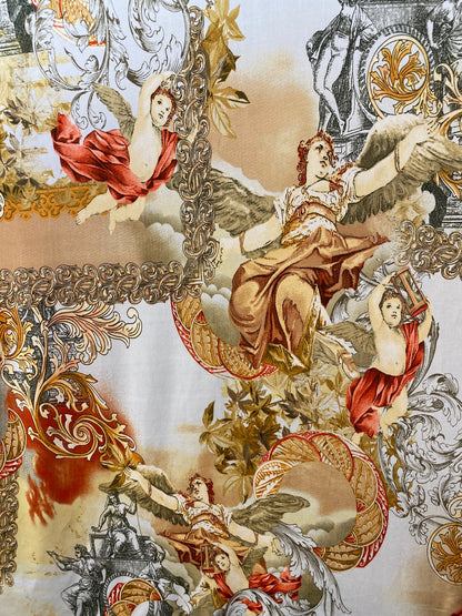 New Brand Angels design designer fabric print on poly spandex medium weight 58/60” Sold by the YD. Ship worldwide from Los Angeles
