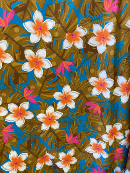 New flower design print on best quality of nylon spandex 4-way stretch 58/60” Sold by the YD. Ships Worldwide from Los Angeles California US