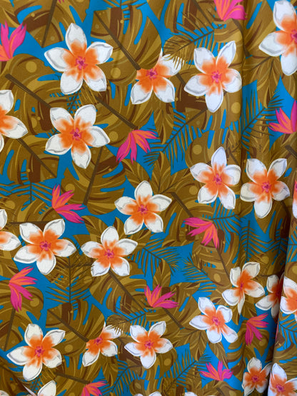 New flower design print on best quality of nylon spandex 4-way stretch 58/60” Sold by the YD. Ships Worldwide from Los Angeles California US