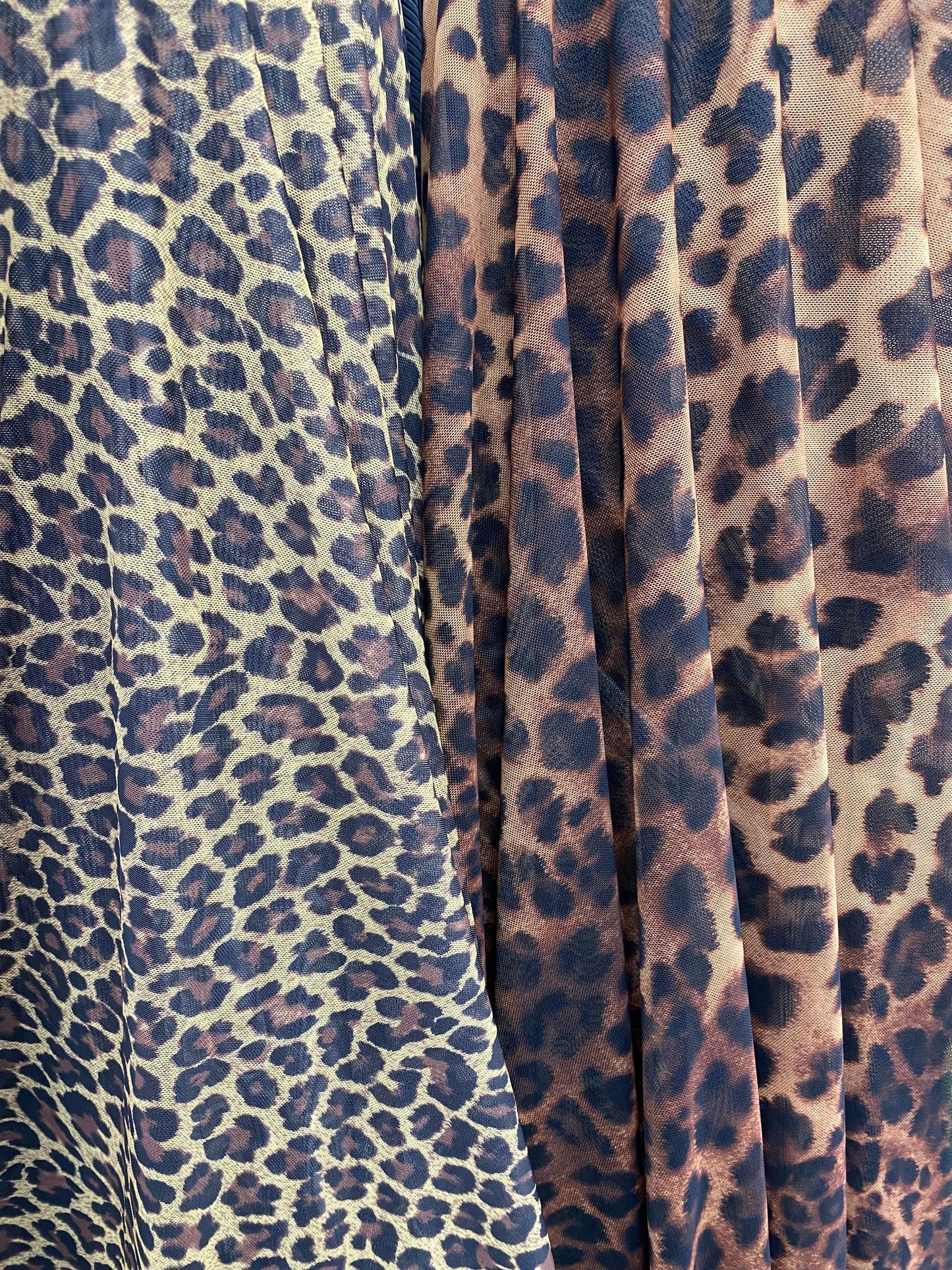 Exotic cheetah design and Exotic leopard design print on great quality of power mesh ;-way stretch 58/60” Sold by the YD. Ships Worldwide
