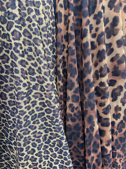 Exotic cheetah design and Exotic leopard design print on great quality of power mesh ;-way stretch 58/60” Sold by the YD. Ships Worldwide