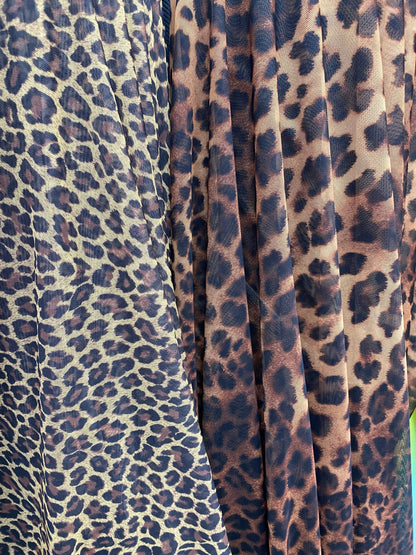 Exotic cheetah design and Exotic leopard design print on great quality of power mesh ;-way stretch 58/60” Sold by the YD. Ships Worldwide
