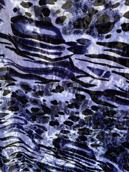 New Exotic animal print on stretch velvet 4-way stretch 58/60” Sold by the YD. Ships Worldwide from Los Angeles California USA.