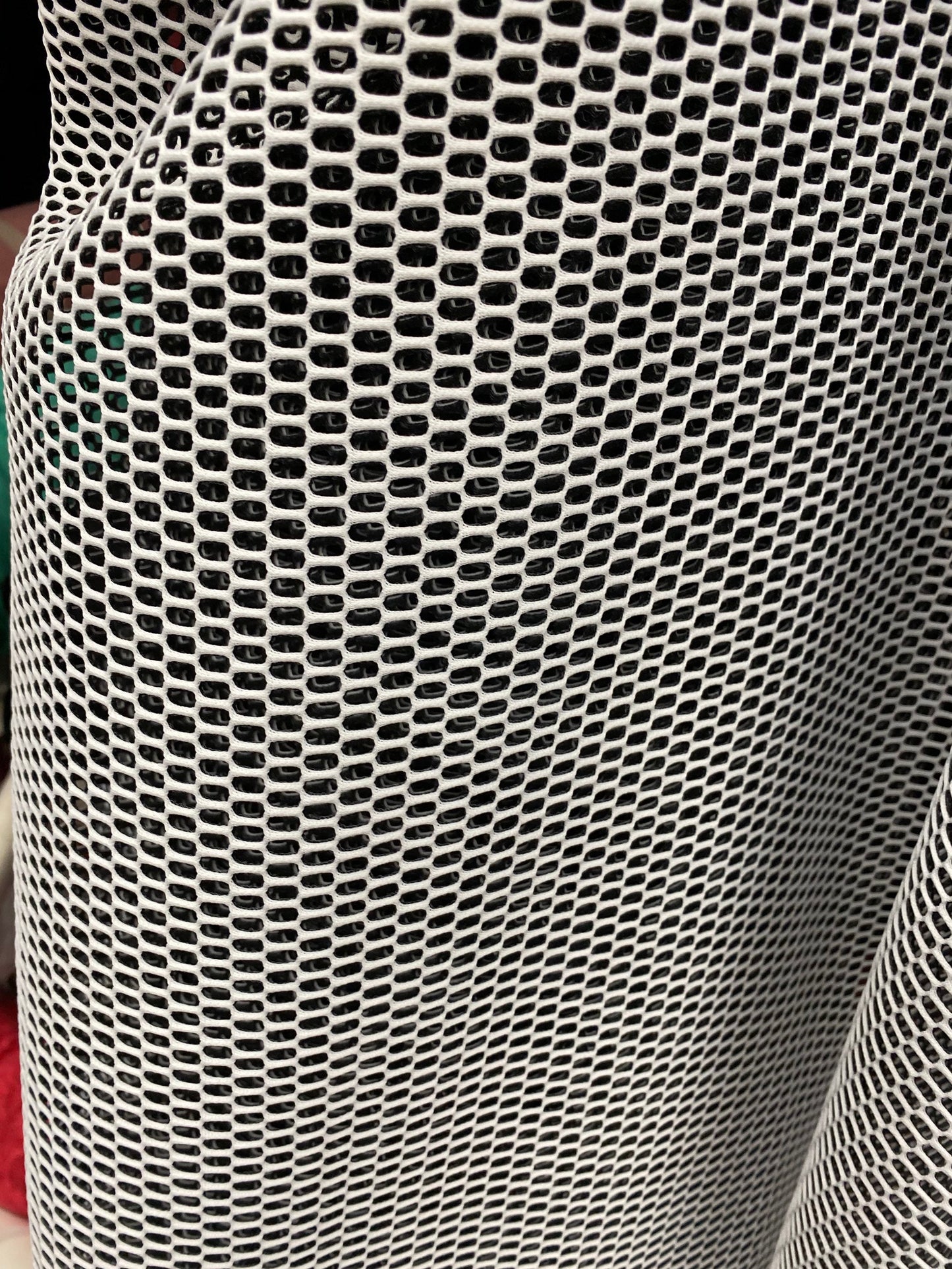 New sport poly mesh 2-tone  heavy quality non stretch white color 58/60” Sold by the YD. Ships Worldwide from Los Angeles California USA.