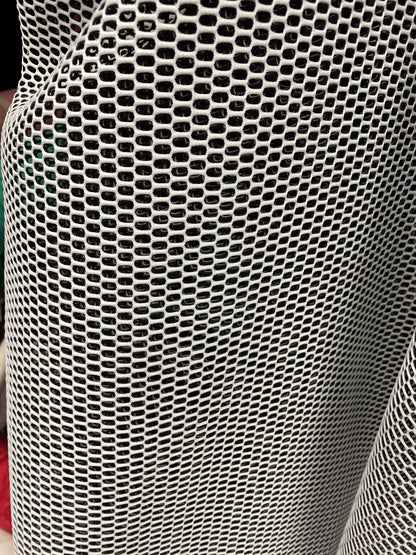 New sport poly mesh 2-tone  heavy quality non stretch white color 58/60” Sold by the YD. Ships Worldwide from Los Angeles California USA.