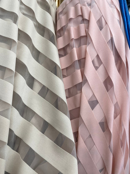 New stripes mesh design see though fabric 2-way stretch 58/60” Sold by the YD. Ships Worldwide from Los Angeles California USA