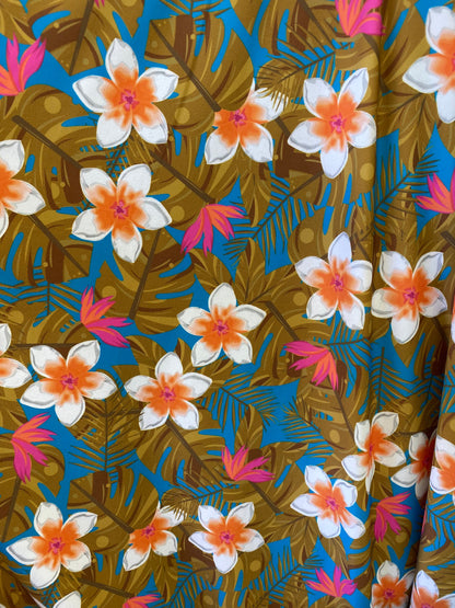 New flower design print on best quality of nylon spandex 4-way stretch 58/60” Sold by the YD. Ships Worldwide from Los Angeles California US