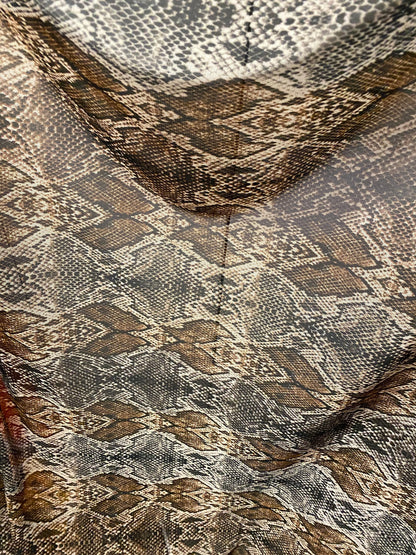 New Exotic Anaconda design print on great quality of nylon power mesh 4-way stretch 58/60” Sold by the YD. Ships worldwide from Los Angeles