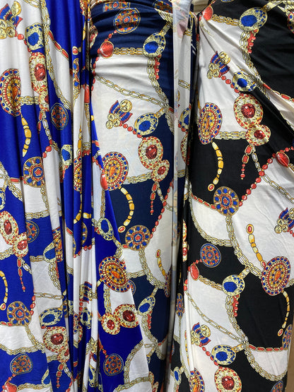 New fashion chains design print on poly spandex medium weight 4-way stretch 58/60” Sold by the YD. Ships worldwide from Los Angeles CA