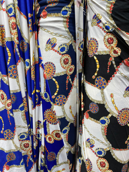 New fashion chains design print on poly spandex medium weight 4-way stretch 58/60” Sold by the YD. Ships worldwide from Los Angeles CA