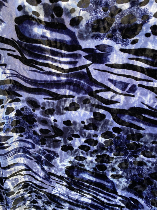 New Exotic animal print on stretch velvet 4-way stretch 58/60” Sold by the YD. Ships Worldwide from Los Angeles California USA.