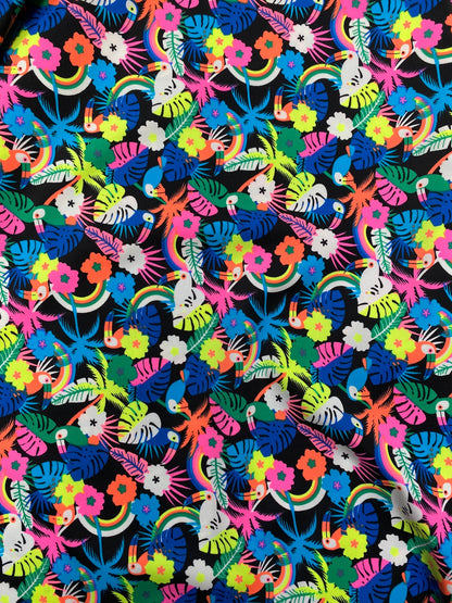 New Toucan design print on best quality of nylon spandex 4-way stretch 58/60” Sold by the YD. Ships Worldwide from Los Angeles California US