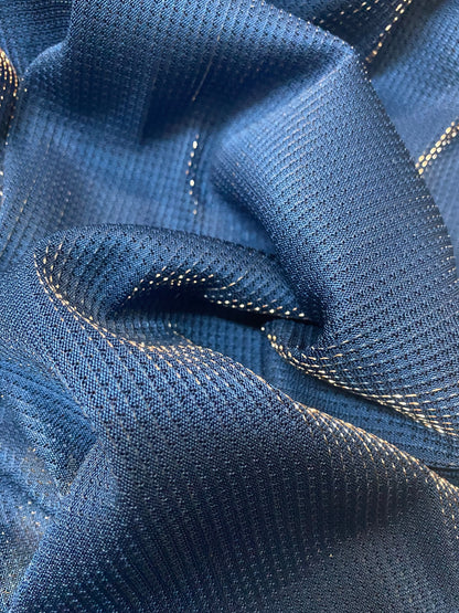 New Metallic mesh Blue/silver & Black/silver see through fabric 2-way stretch 58/60” Sold by the YD. Ships Worldwide from Los Angeles