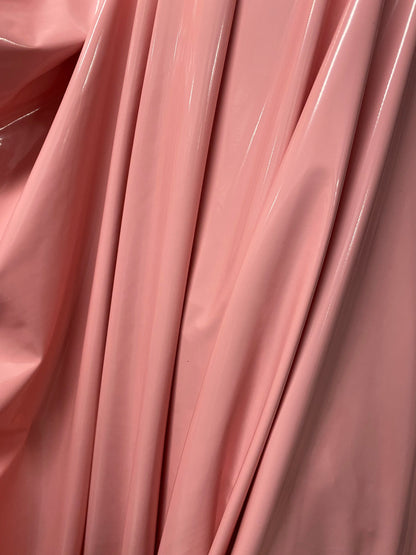 Shiny Latex  dusty rose color nylon spandex 4way stretch 58/60” Sold by the YD. Ships worldwide from Los Angeles California USA.