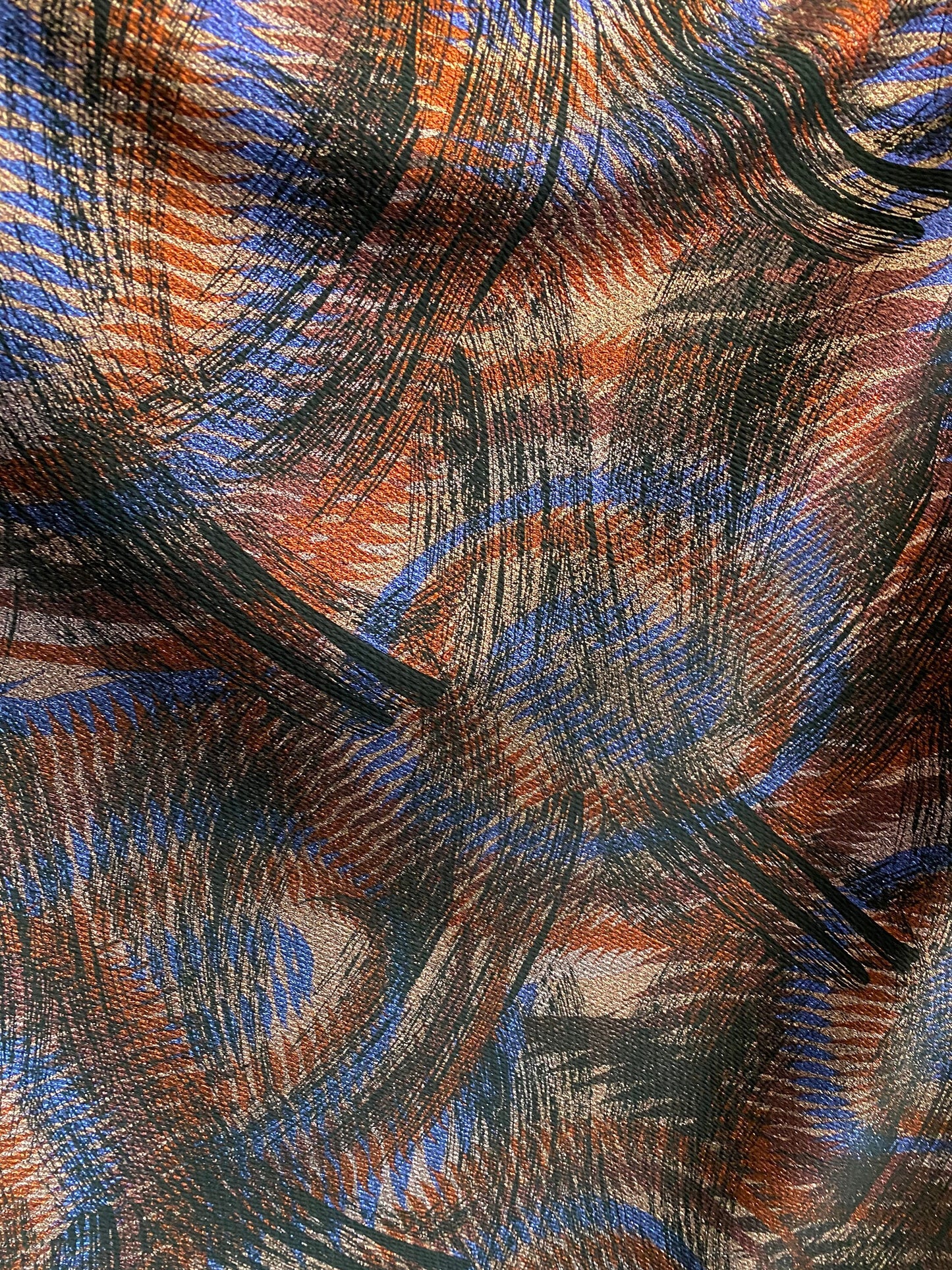 New abstract design print on poly spandex 2-way stretch medium weight 58/60” Sold by the YD. Ships Worldwide from Los Angeles California USA