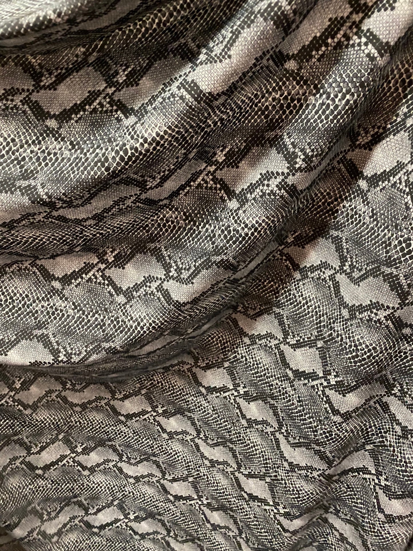 Cobra design Exotic serpent skin print on best quality of nylon spandex 4-way stretch 58/60” Sold by the YD. Ships Worldwide from Los CA.