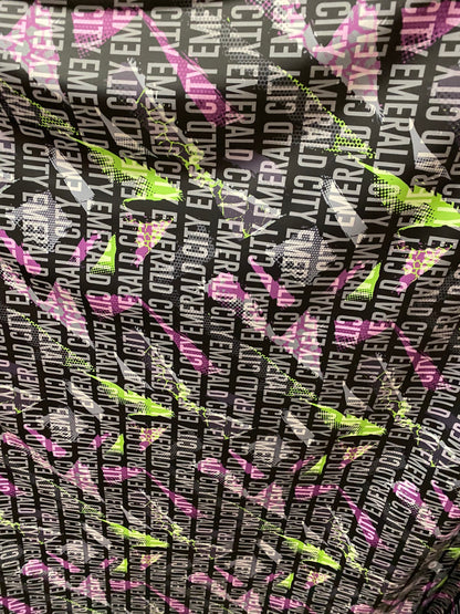 New Emerald city design print on best quality of nylon spandex 4-way stretch 58/60” Sold by the YD. Ships Worldwide from Los Angeles cali