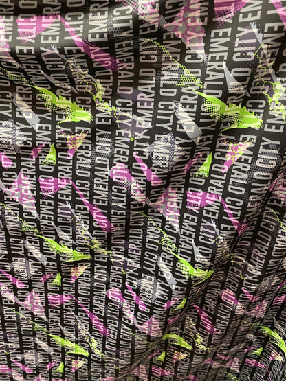 New Emerald city design print on best quality of nylon spandex 4-way stretch 58/60” Sold by the YD. Ships Worldwide from Los Angeles cali