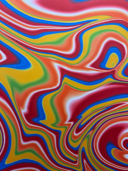 New abstract lava design multicolor print on best quality of nylon spandex 4-way stretch 58/60” Sold by the YD. Ships Worldwide from L.A CA