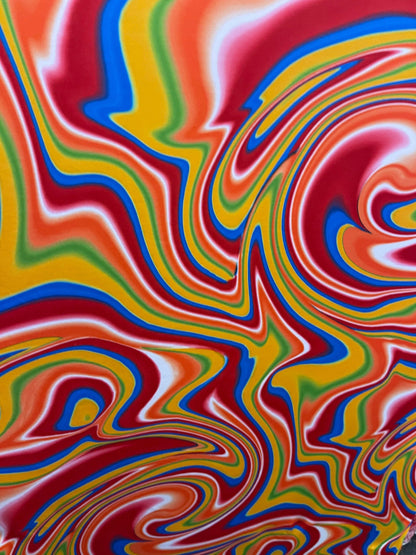 New abstract lava design multicolor print on best quality of nylon spandex 4-way stretch 58/60” Sold by the YD. Ships Worldwide from L.A CA