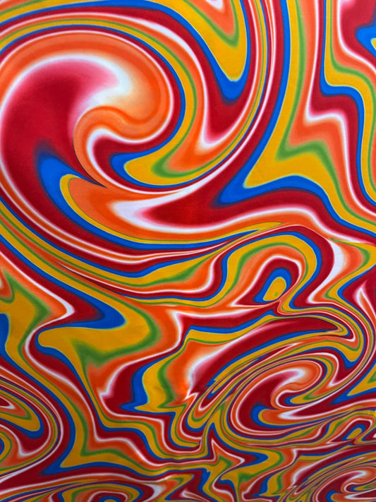 New abstract lava design multicolor print on best quality of nylon spandex 4-way stretch 58/60” Sold by the YD. Ships Worldwide from L.A CA