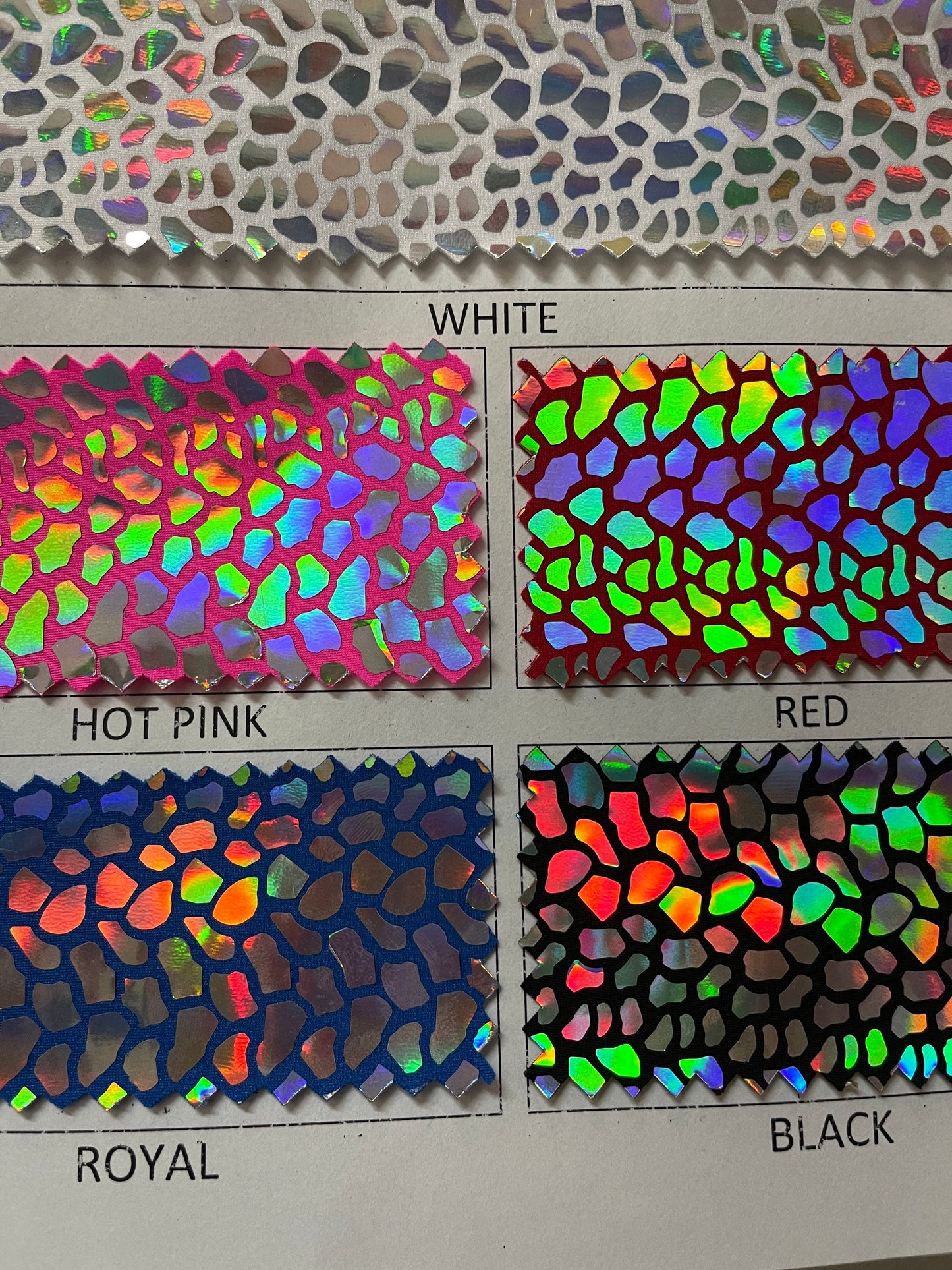 Dragón scales design Iridescent hologram sequins on best quality of nylon spandex 4-way stretch 58/60” Sold by the YD. Ships Worldwide