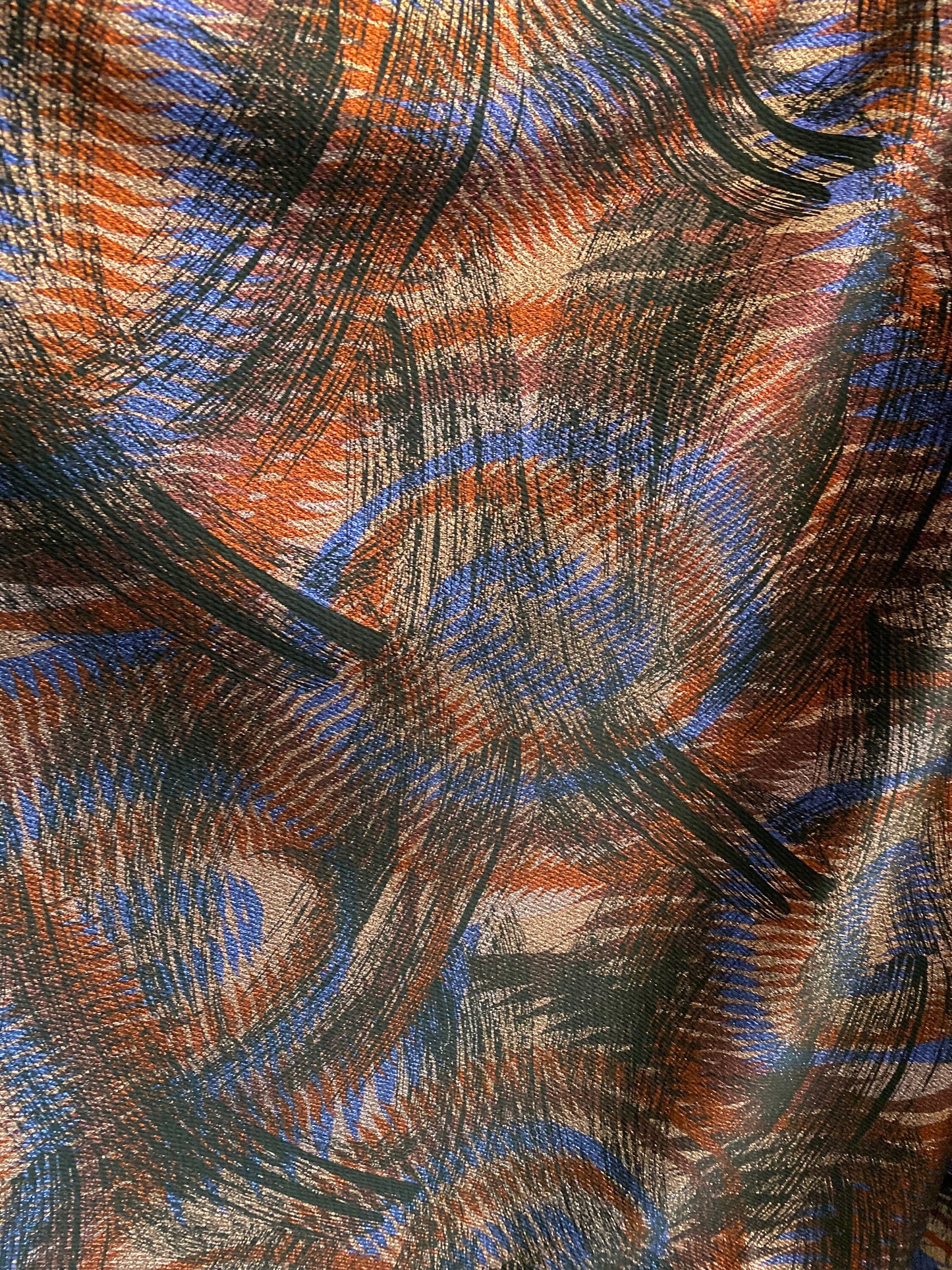 New abstract design print on poly spandex 2-way stretch medium weight 58/60” Sold by the YD. Ships Worldwide from Los Angeles California USA