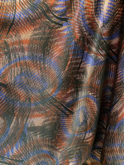New abstract design print on poly spandex 2-way stretch medium weight 58/60” Sold by the YD. Ships Worldwide from Los Angeles California USA