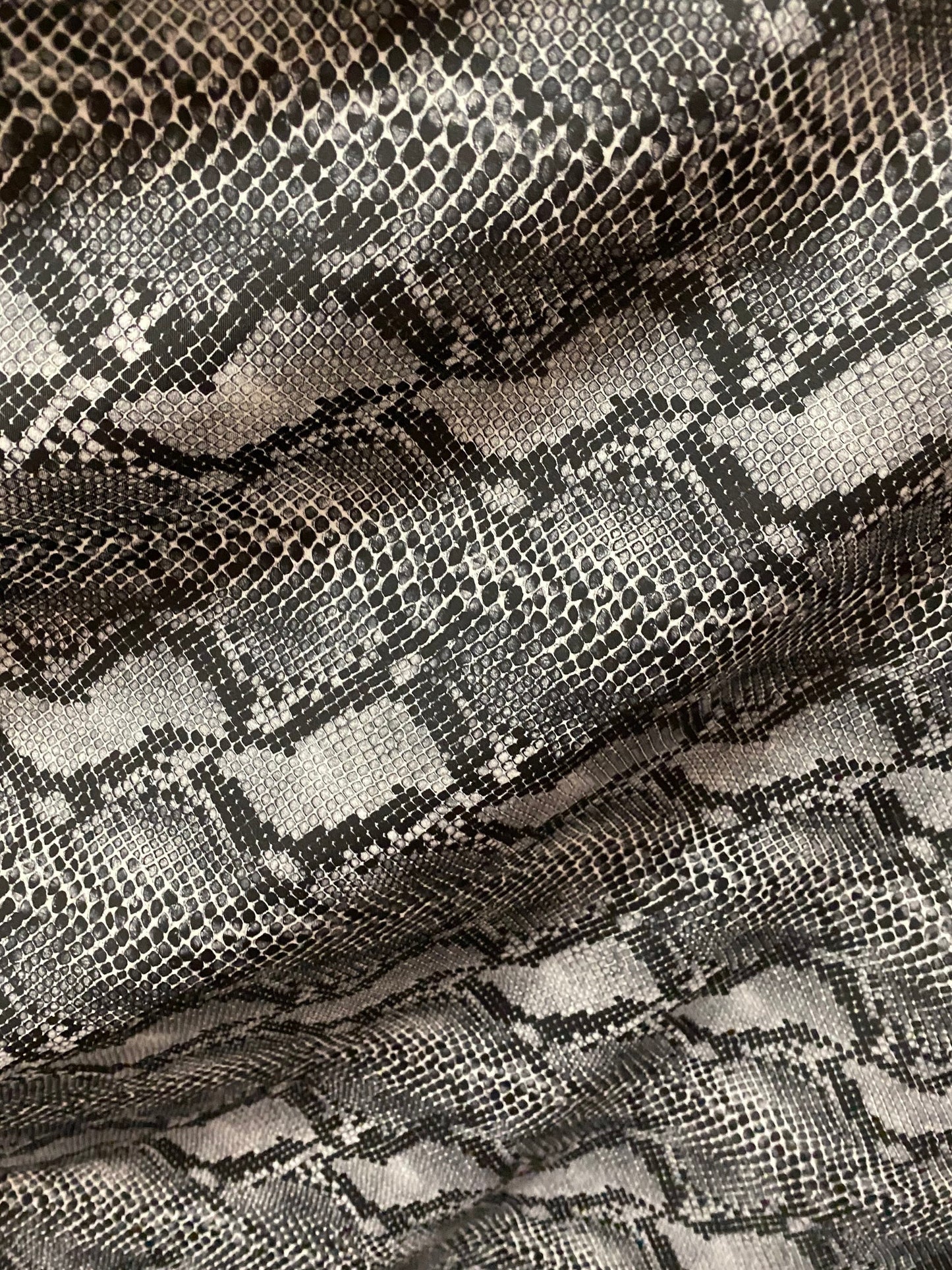 Cobra design Exotic serpent skin print on best quality of nylon spandex 4-way stretch 58/60” Sold by the YD. Ships Worldwide from Los CA.